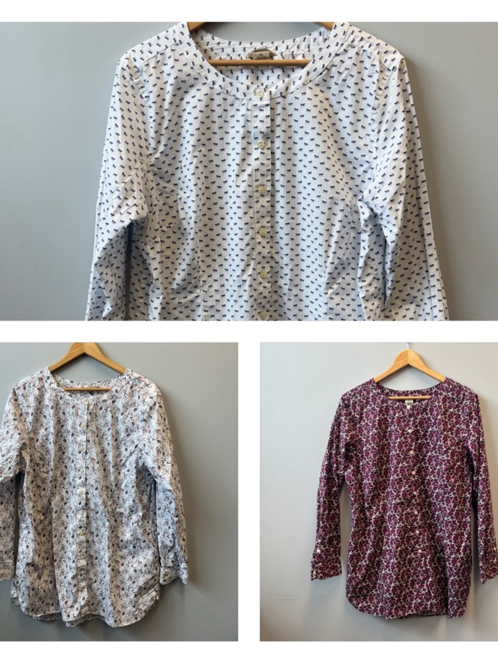 Duluth‎ of 3 XL Button-Down Tunics Tops with pockets Floral and horse print